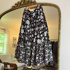 Lane Bryant Floral Navy and White Women's Skirt